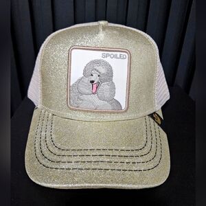 Gold Glitter Cap with Poodle Patch